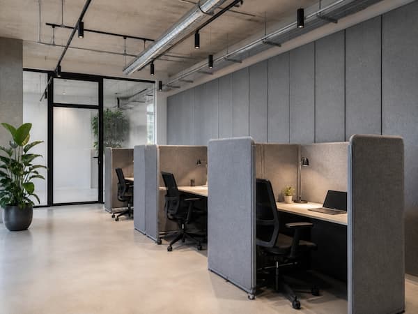Concentratieplek met PETfelt spiekschermen