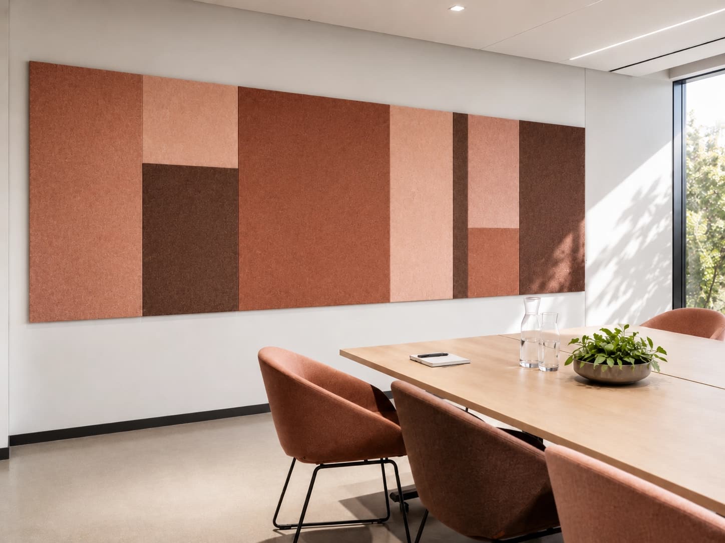 PETfelt wandpanelen basis met rustige vlakverdeling